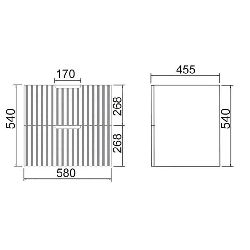 Two Draws Wall Hung White V Groove Bathroom Vanity WHGR600