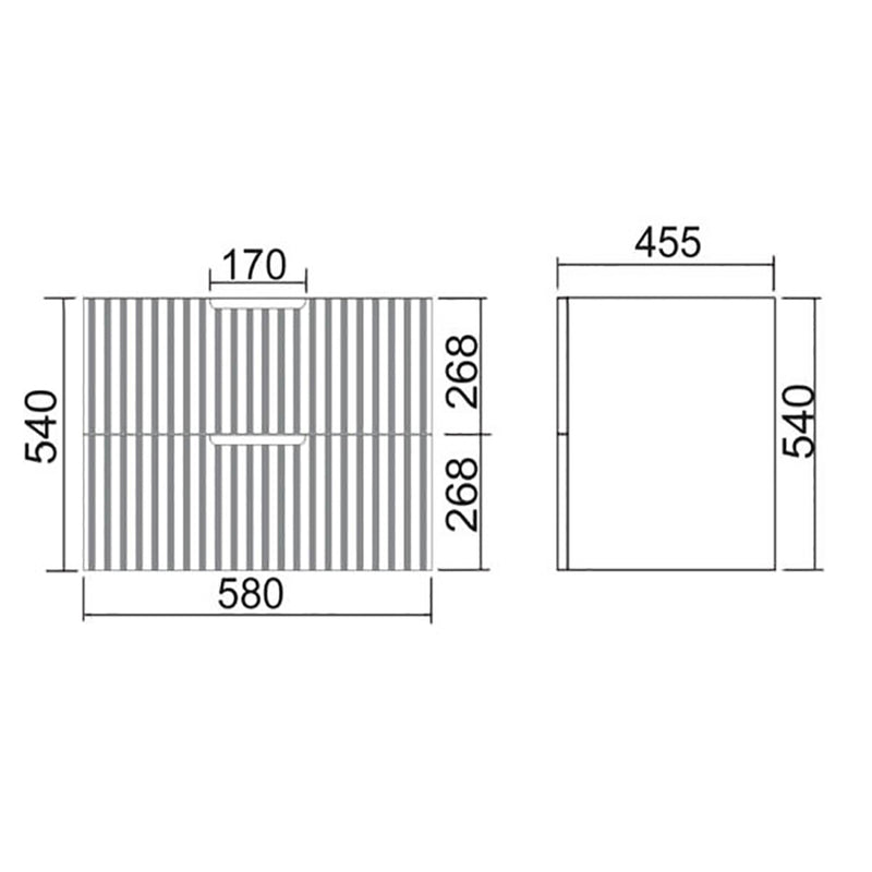 Two Draws Wall Hung White V Groove Bathroom Vanity WHGR750