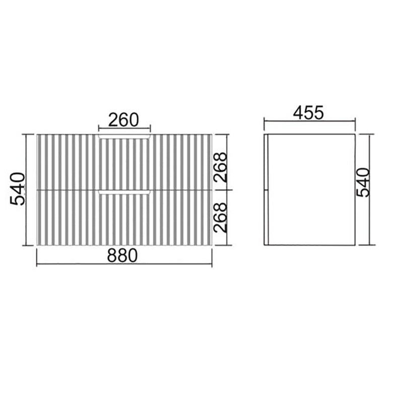 Two Draws Wall Hung White V Groove Bathroom Vanity WHGR900