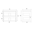 Two Draws Wall Hung White Oak Bathroom Vanity WHLM750