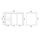 Two Draws Wall Hung Hampton White Bathroom Vanity WHSH900L