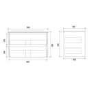 Two Draws PVC Wall Hung White Bathroom Vanity WHTD900