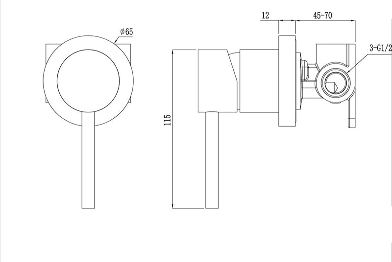 Antique Brass Wall Mixer 80mm WS504-1F