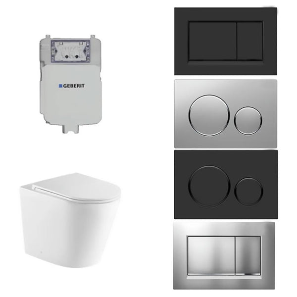 Geberit Sigma 8 In Wall Siren Rimless Toilet Suite With ABS Buttons