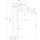 Otus Slimline Stainless Steel Curved Spout High rise Basin Mixer - PLC2002SS-BN
