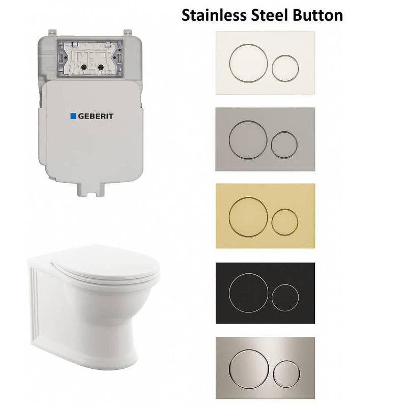 Geberit Hampton Inwall Toilet Suite With Stainless Steel Colour Buttons