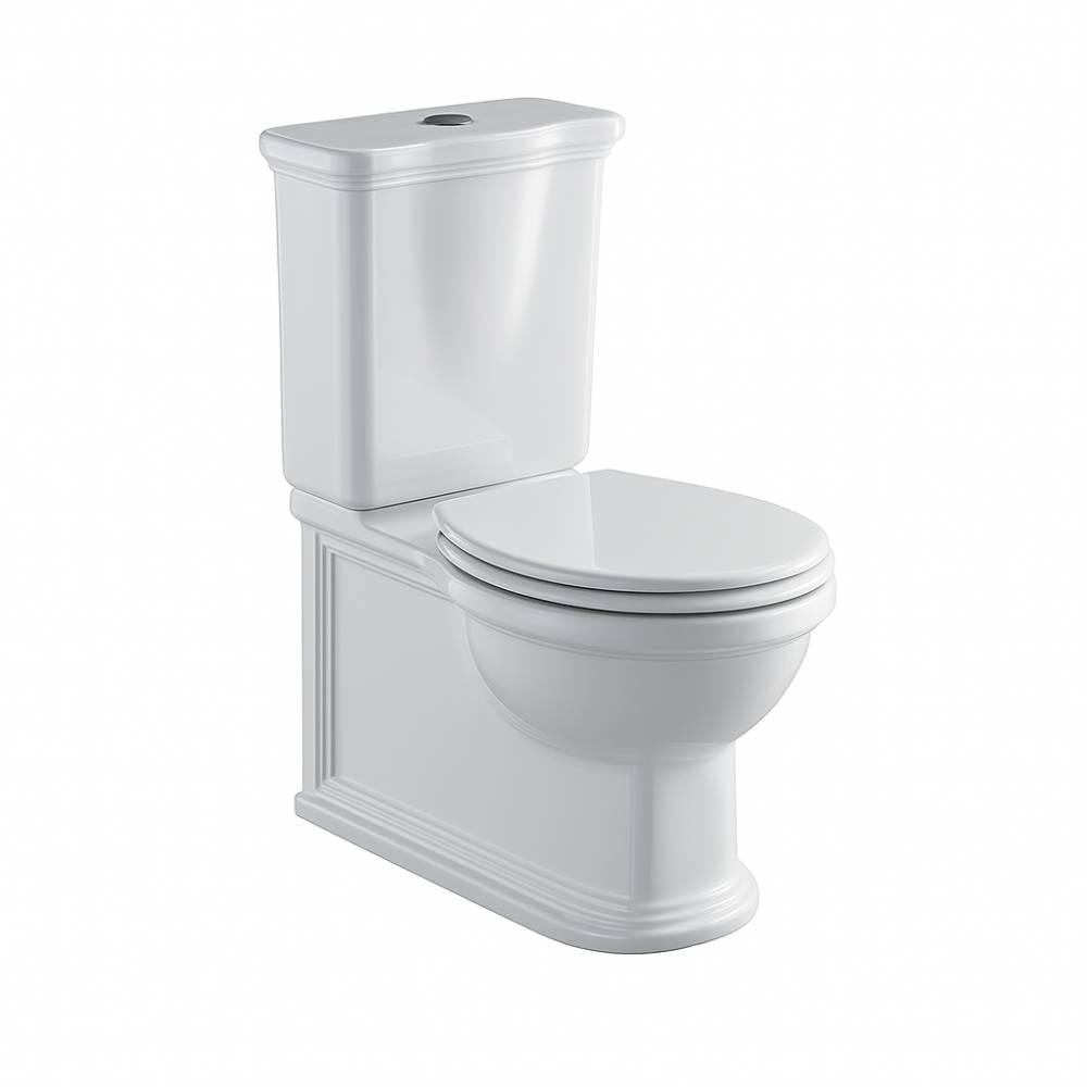 Hampton Style Rimless Toilet Suite Gloss White - Bathroom Hub