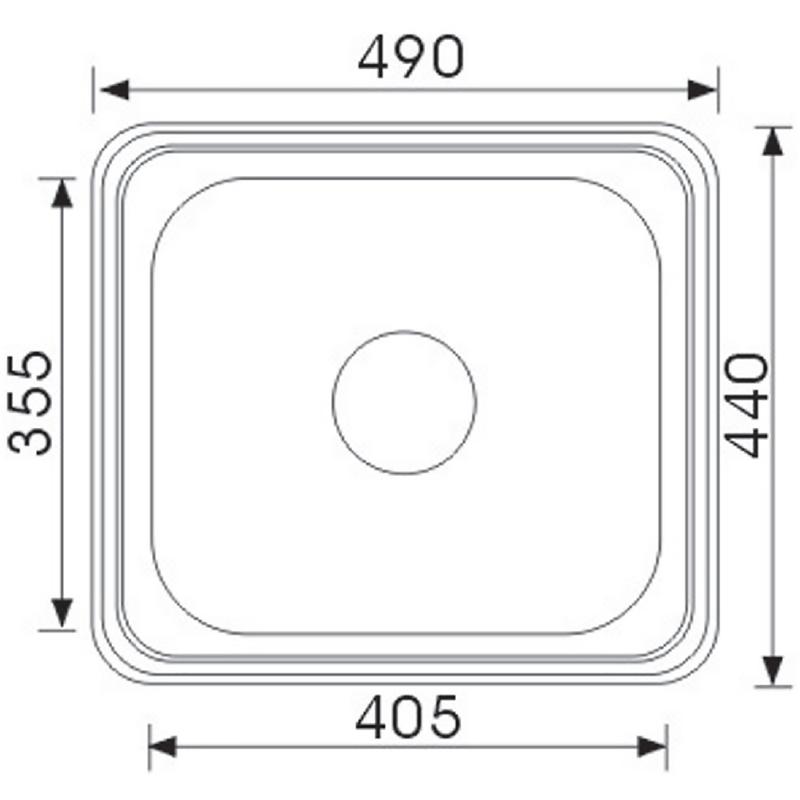 Kitchen Sink 490 x 440mm YH121C