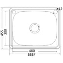 35L Drop-in Laundry Trough 555 x 455mm YH235C