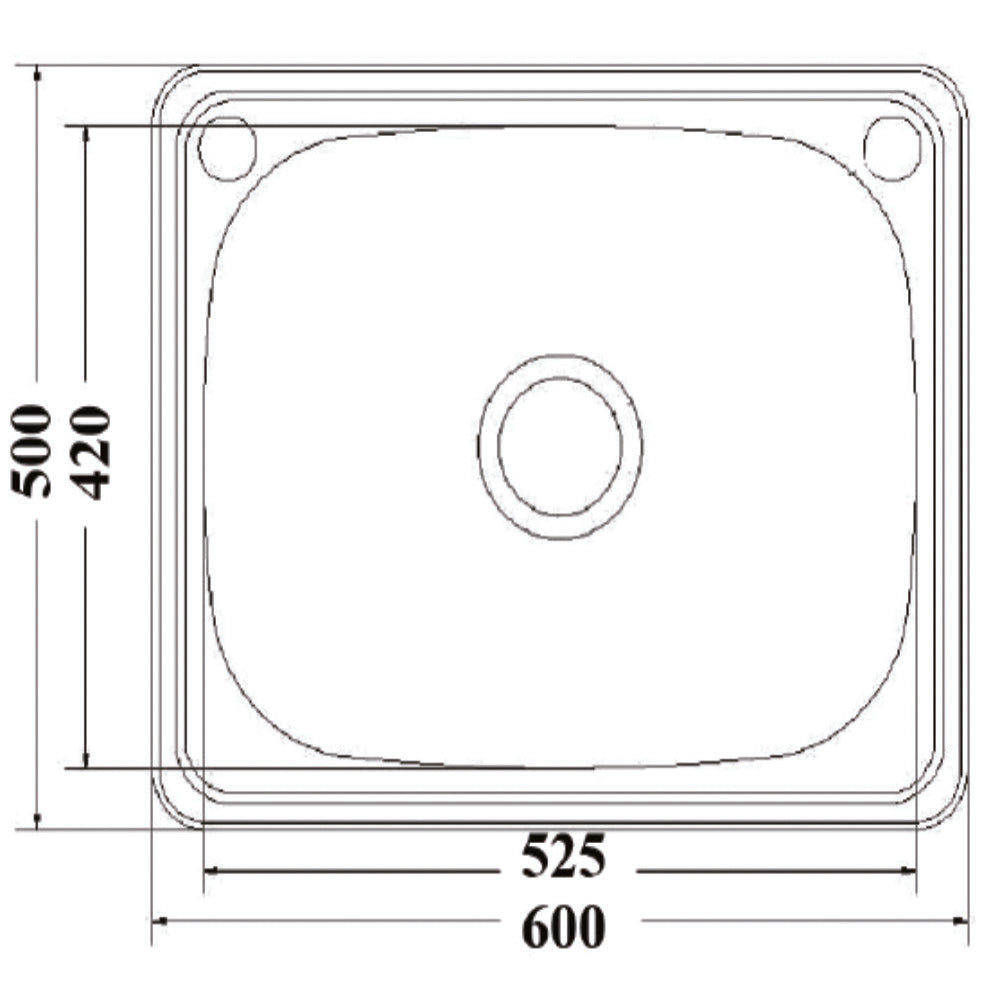 45L Laundry Sink 600 x 500mm YH236CN-2TH - Bathroom Hub