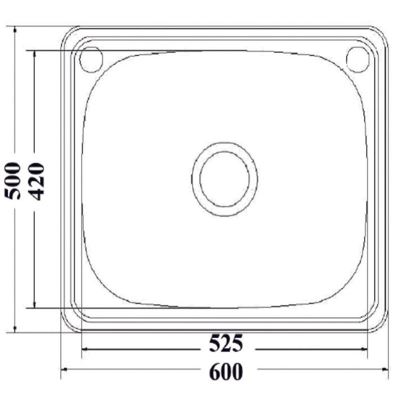 45L Laundry Sink 600 x 500mm YH236CN-2TH