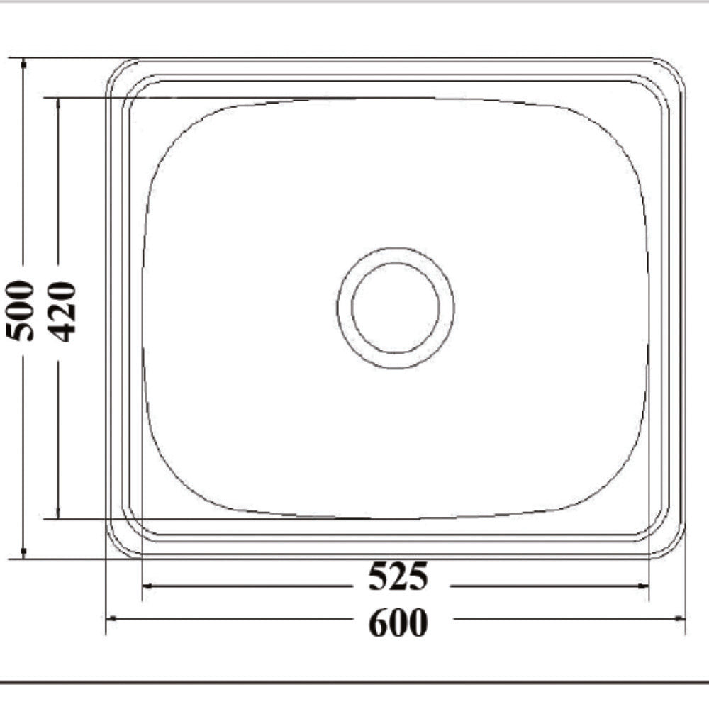 45L Laundry Sink 600 x 500mm YH236CN-NTH - Bathroom Hub