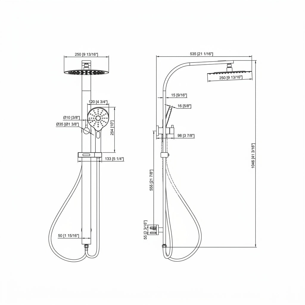 Hamilton Round Multi Function Shower Combo Set - VMFC02-BN