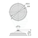 Clasico 220mm Round Brass Brushed Gold Shower Head - PRB083BG