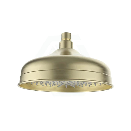 IKON Clasico 220mm Round Brass Brushed Gold Shower Head