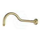 Clasico Round Brushed Gold Curved Shower Arm Brass - PRY018BG