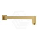 Square Horizontal Wall Mounted Shower Arm 404mm  Brushed Gold - PRY003-BG