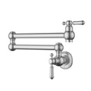 Clasico Kitchen Wall Pot Filler Lead Free - Brushed Nickel HYB868-106LF-BN - Bathroom Hub