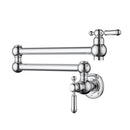 Clasico Kitchen Wall Pot Filler Lead Free - Chrome HYB868-106LF - Bathroom Hub