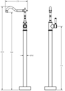 Clasico Free Standing Bath Mixer Ceramic Handle - HYB868-701A