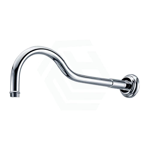 Clasico Round Chrome Curved Shower Arm Brass -PRY018 - Bathroom Hub