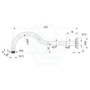 Clasico Round Chrome Curved Shower Arm Brass -PRY018