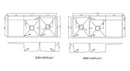 Handmade Stainless Steel Kitchen Sink Double Bowls with Drainer (114cm x 48cm) - HMDBD11448THR