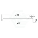 Square Vertical Ceiling Shower Arm 310mm PRY002-GM