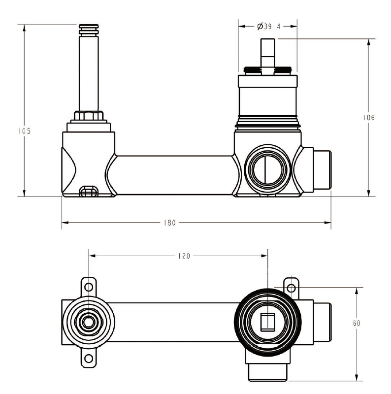 Sora Wall Mixer Rough-in Body PLB3003-BD
