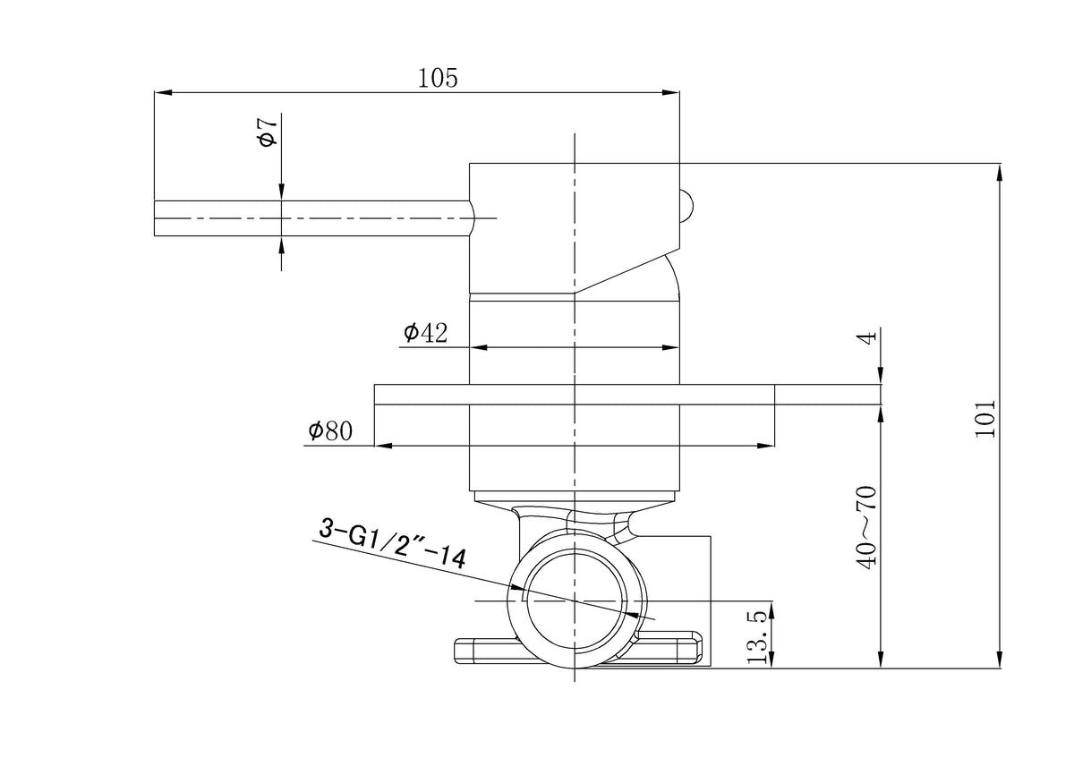 Otus Slimline SS Wall Mixer Rough-In Body PLC3001SS-BD - Bathroom Hub