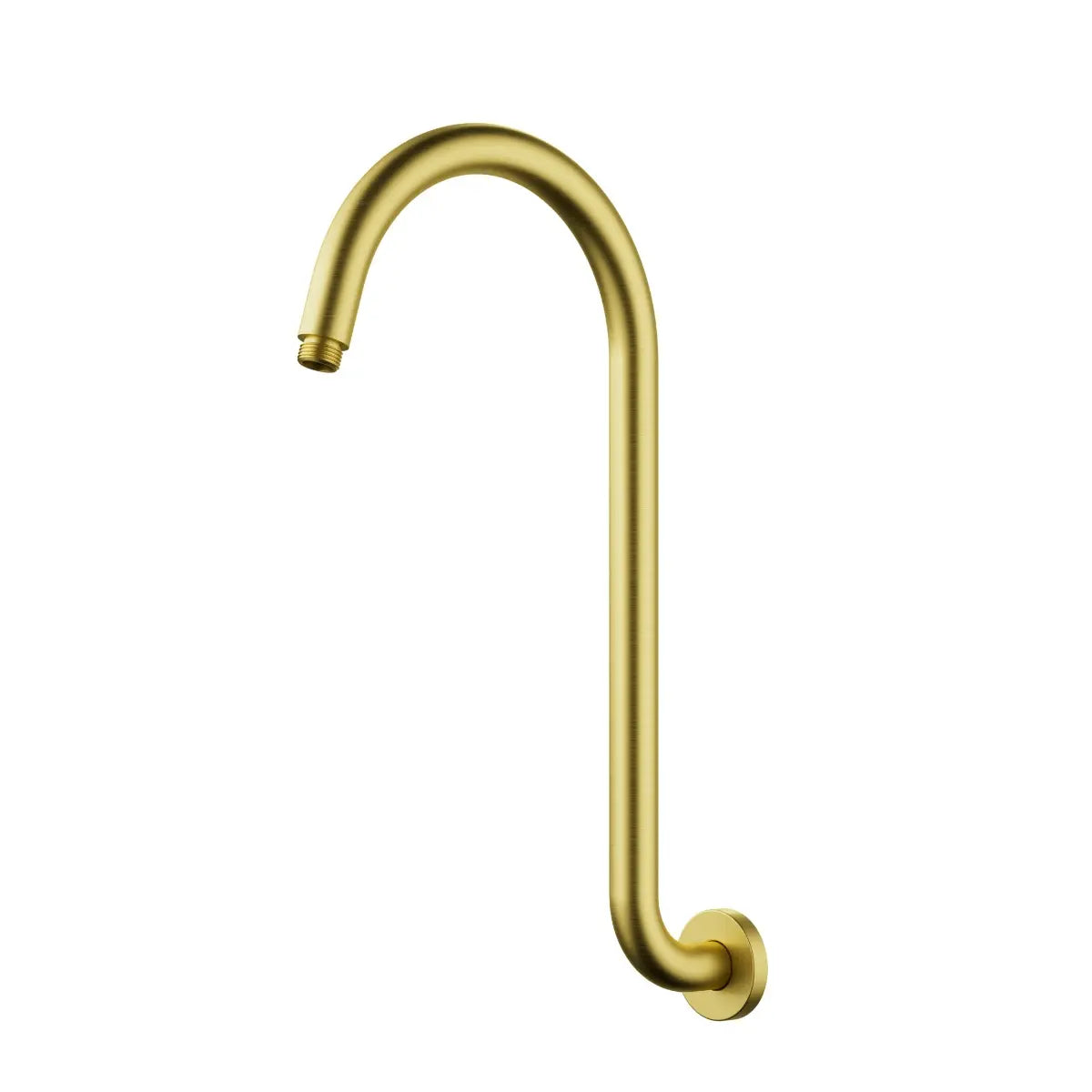 Clasico Gooseneck Round High-Rise Shower Arm Brushed Gold PRY038-BG - Bathroom Hub