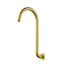 Clasico Gooseneck Round High-Rise Shower Arm Brushed Gold PRY038-BG - Bathroom Hub