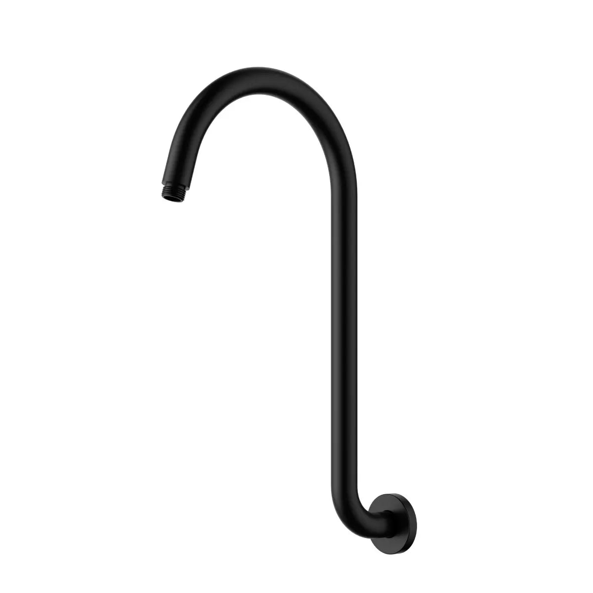 Clasico Gooseneck Round High-Rise Shower Arm Matt Black PRY038-MB - Bathroom Hub