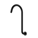 Clasico Gooseneck Round High-Rise Shower Arm Matt Black PRY038-MB - Bathroom Hub