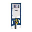 Geberit Sigma 8 Wall Hung Rimless Tornado Toilet Suite With Stainless Steel Colour Button