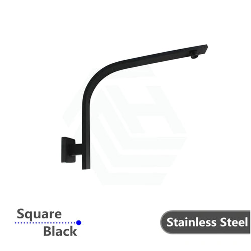 BLACK RECTANGLE L - SHAPE SHOWER ARM