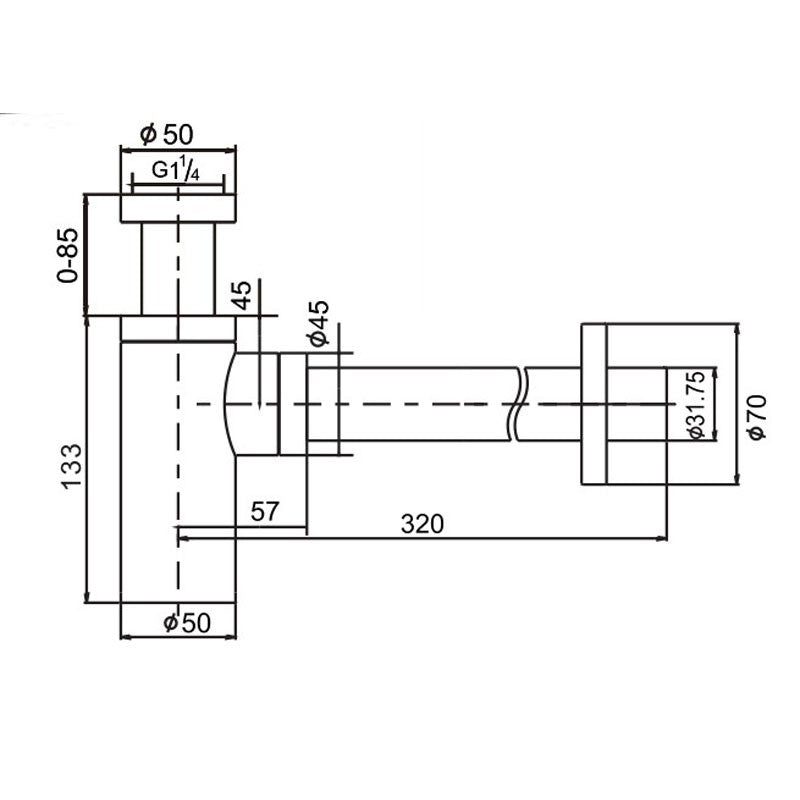 Bottle Trap 32mm BBT12B -BS197-B