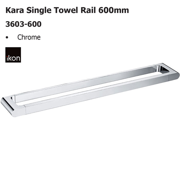 Kara Single Towel Rail 600mm 3603-600