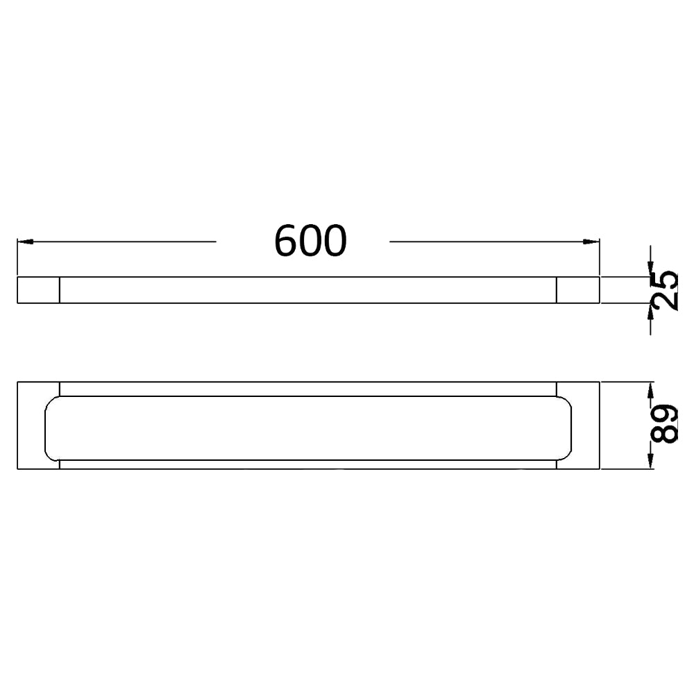 Seto Single Towel Rail 600mm 3803-600 - Bathroom Hub