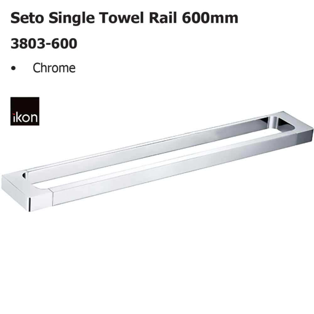 Seto Single Towel Rail 600mm 3803-600 - Bathroom Hub