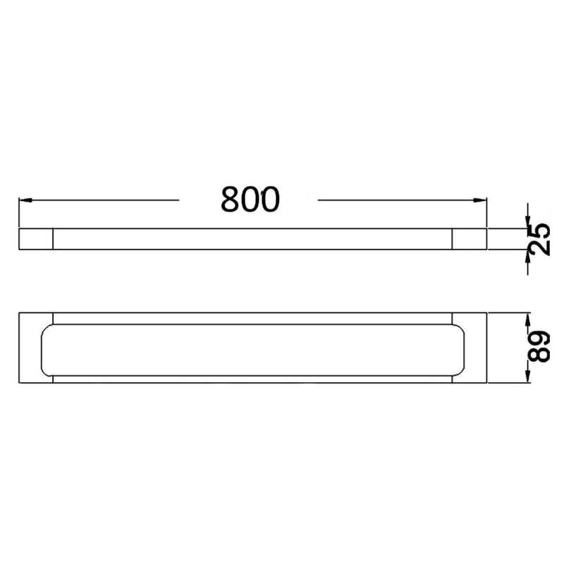 Seto Single Towel Rail 800mm 3803-800