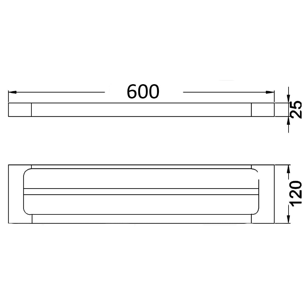 Seto Double Towel Rail 600mm 3804-600 - Bathroom Hub