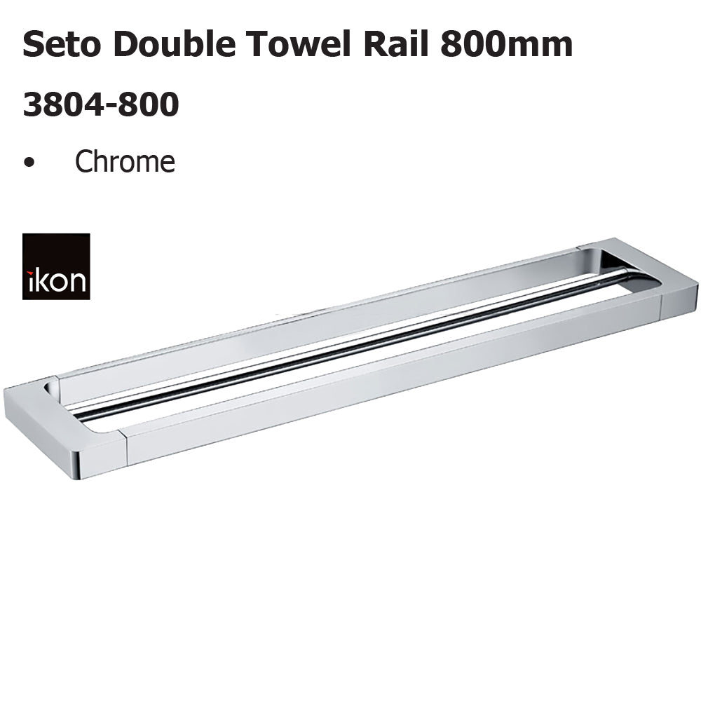 Seto Double Towel Rail 800mm 3804-800 - Bathroom Hub