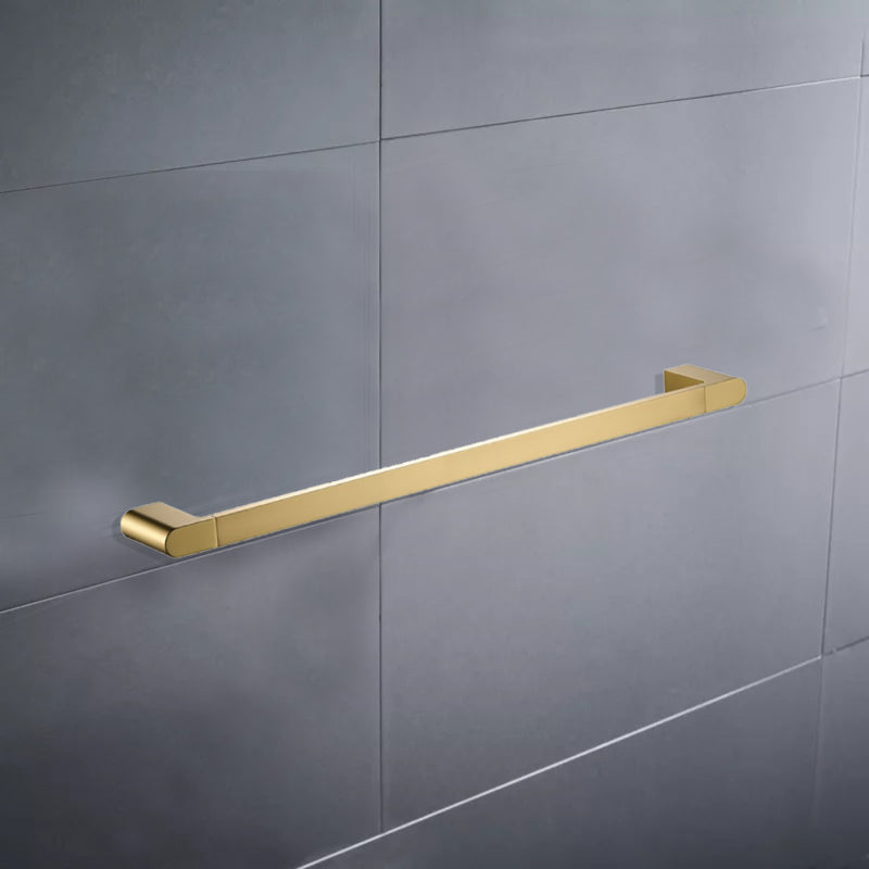 Flores Single Towel Rail 600mm Brushed Gold 55301-600-BG