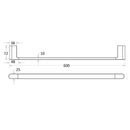 Flores Single Towel Rail 600mm Brushed Nickel 55301-600-BN