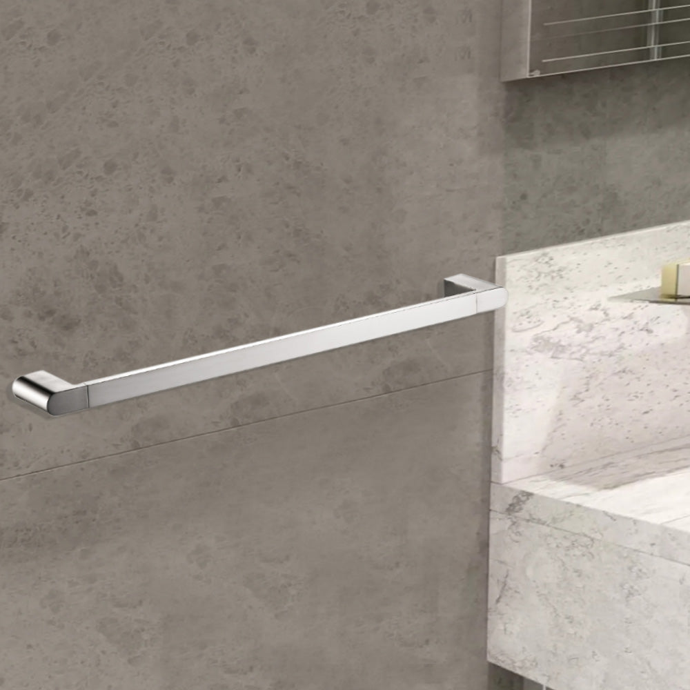 Flores Single Towel Rail 600mm Brushed Nickel 55301-600-BN - Bathroom Hub