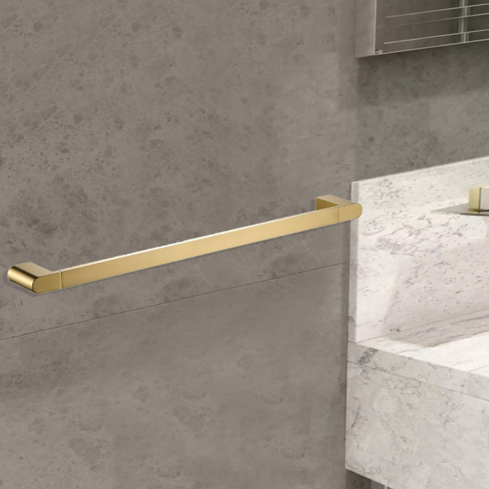 Flores Single Towel Rail 800mm Brushed Gold 55301-800-BG - Bathroom Hub