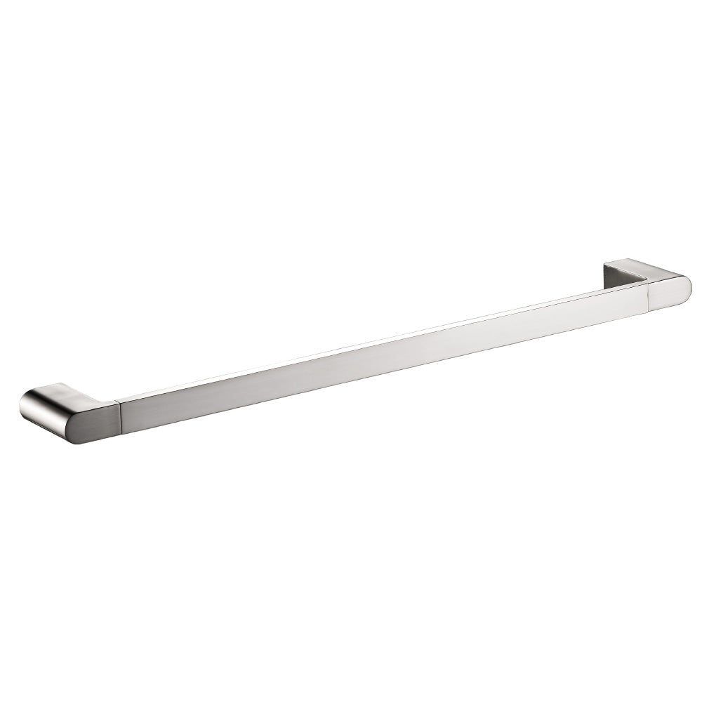 Flores Single Towel Rail 800mm Brushed Nickel 55301-800-BN - Bathroom Hub