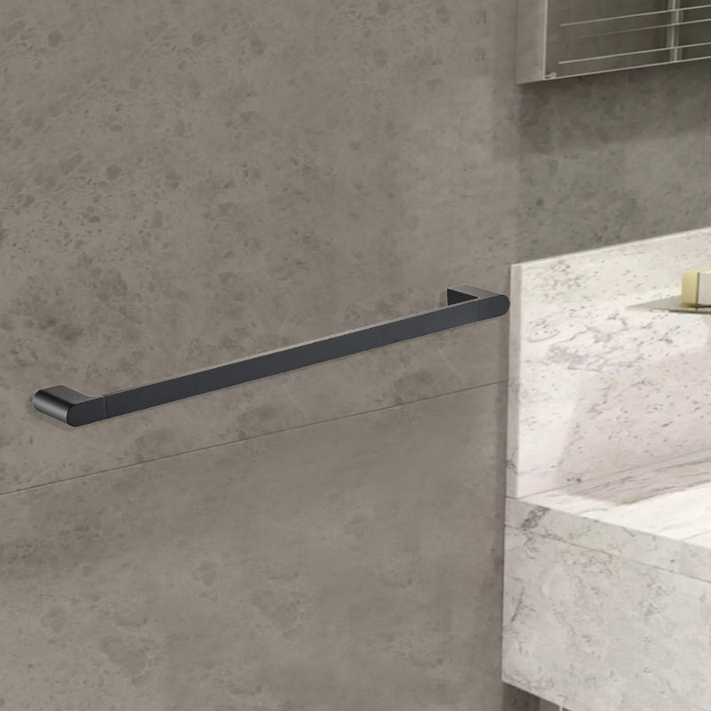 Flores Single Towel Rail 800mm Matt Black 55301-800-MB