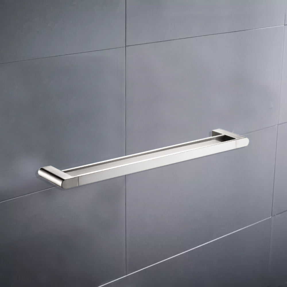 Flores Double Towel Rail 600mm brushed Nickel 55302-600-BN